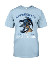 Load image into Gallery viewer, Apparently I Have An Attitude Blue Dragon Guys Tee
