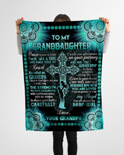 Load image into Gallery viewer, Cross Celtic Design Grandpa Gift For Granddaughter God Gave Me You Fleece Blanket
