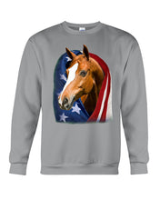 Load image into Gallery viewer, Horse Covered Into USA Flag Meaningful Gift For Men Sweatshirt
