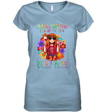 Load image into Gallery viewer, I Am Just An Old Lady Was Your First Mistake Hippie Ladies V-Neck

