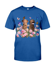 Load image into Gallery viewer, Gift For Dog LoversChesapeake Bay Retriever With Peonies Guys Tee
