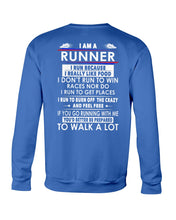 Load image into Gallery viewer, I Am A Runner I Run Because I Really Like Food Custom Design Sweatshirt
