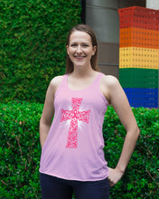 Load image into Gallery viewer, Cross Breast Cancer Awareness  Special Custom Design Ladies Flowy Tank
