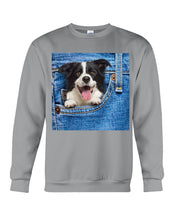 Load image into Gallery viewer, Border Collie In Denim Pocket Gift For Dog Lovers Sweatshirt
