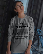 Load image into Gallery viewer, Cute Coffee Cup Shh I’m Napping Please Do Not Disturb Gift For Nurse Unisex Long Sleeve
