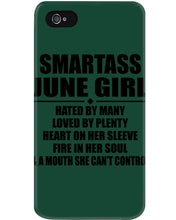 Load image into Gallery viewer, Birthday Gift For Smartass June GirlHeart On Her Sleeve Phone case
